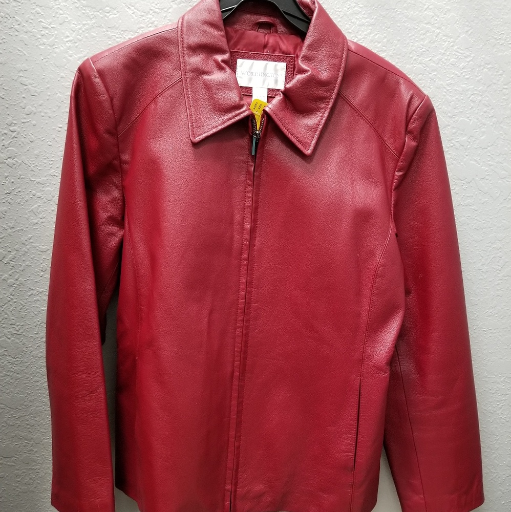 Worthingron red leather jacket